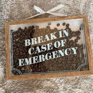 Wooden Coffee Bean Emergency Sign~coffee bar~Farmhouse~kitchen~Cottage core